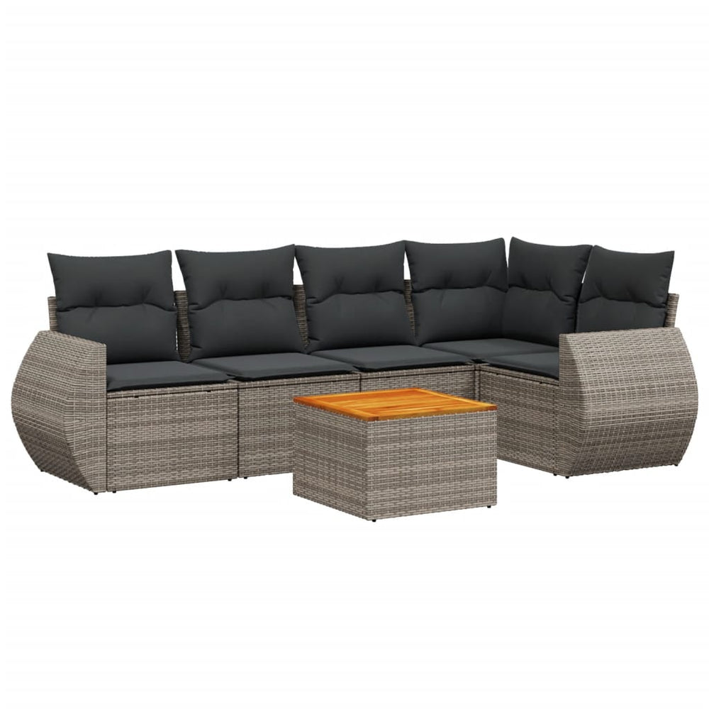 Set Mobilier Grădină Cu Perne, 6 Piese, , Poliratan