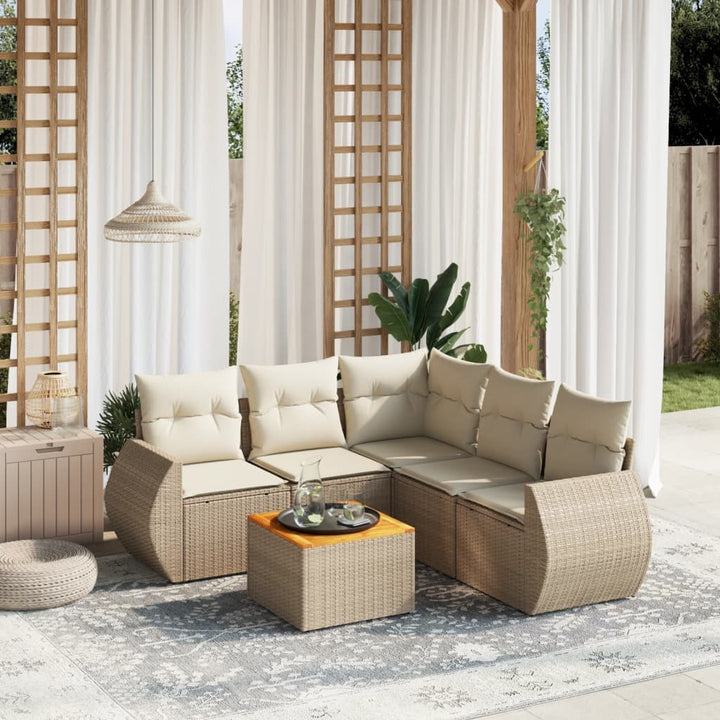 Set Mobilier Grădină Cu Perne, 6 Piese, , Poliratan