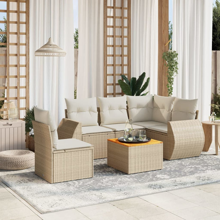 Set Mobilier Grădină Cu Perne, 6 Piese, , Poliratan