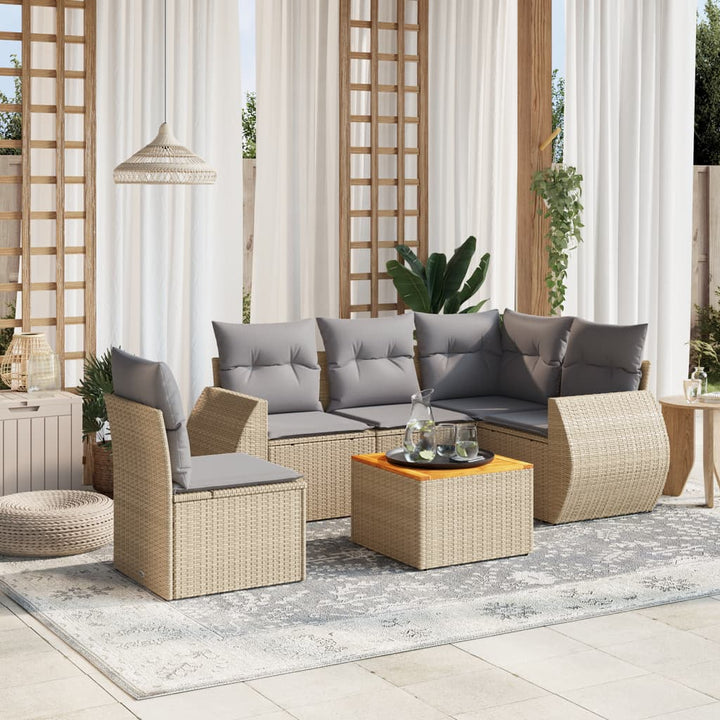Set Mobilier Grădină Cu Perne, 6 Piese, , Poliratan