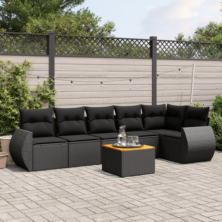 Set Canapele De Grădină, 7 Piese, Cu Perne, , Poliratan