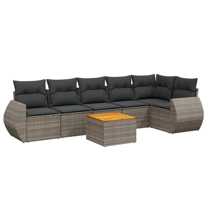 Set Canapele De Grădină, 7 Piese, Cu Perne, , Poliratan