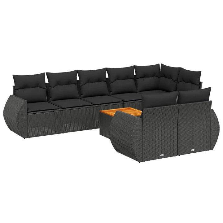 Set Mobilier De Grădină Cu Perne, 9 Piese, , Poliratan