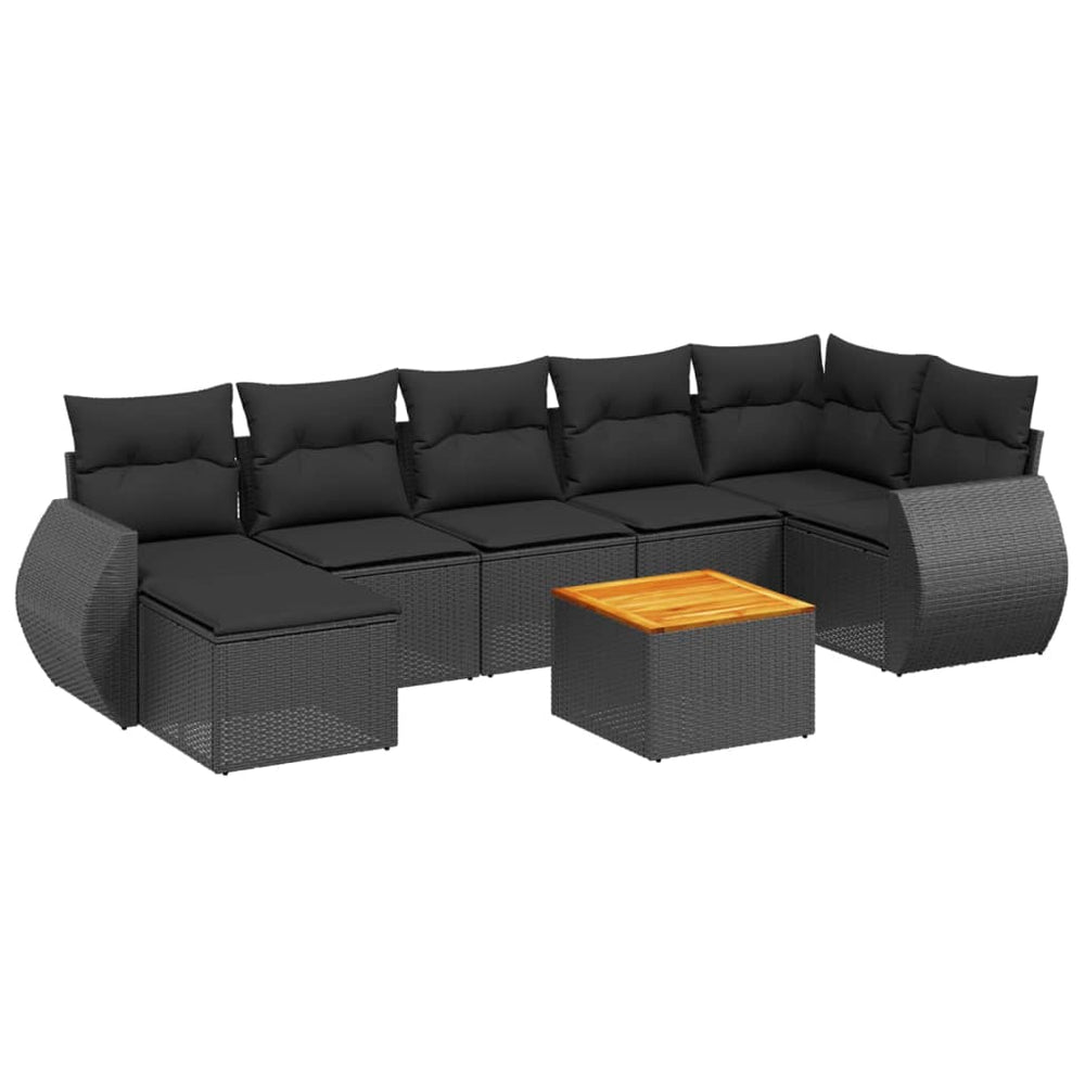 Set Mobilier De Grădină Cu Perne, 8 Piese, , Poliratan