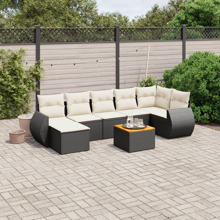 Set Mobilier De Grădină Cu Perne, 8 Piese, , Poliratan