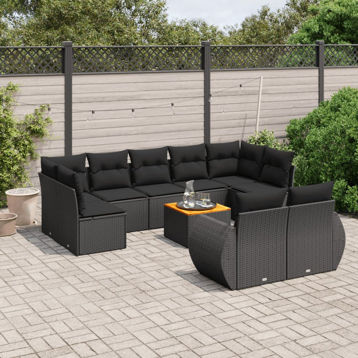 Set Mobilier De Grădină Cu Perne, 10 Piese, , Poliratan