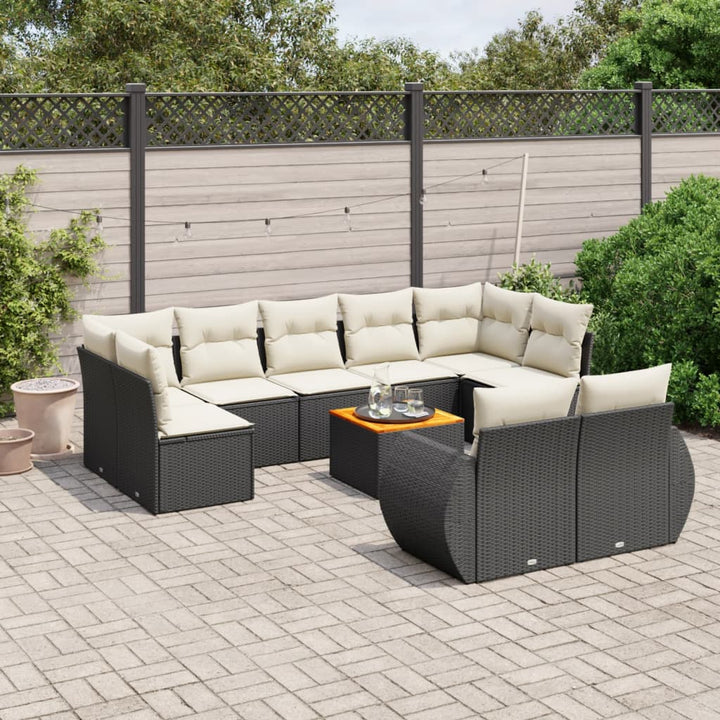 Set Mobilier De Grădină Cu Perne, 10 Piese, , Poliratan