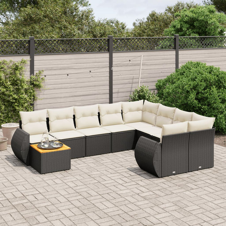 Set Mobilier De Grădină Cu Perne, 10 Piese, , Poliratan