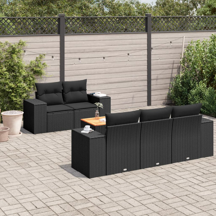 Set Mobilier Grădină Cu Perne, 6 Piese, , Poliratan