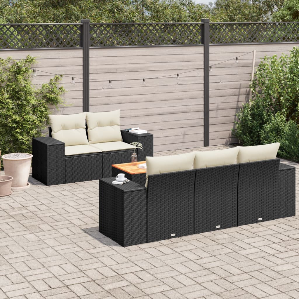 Set Mobilier Grădină Cu Perne, 6 Piese, , Poliratan