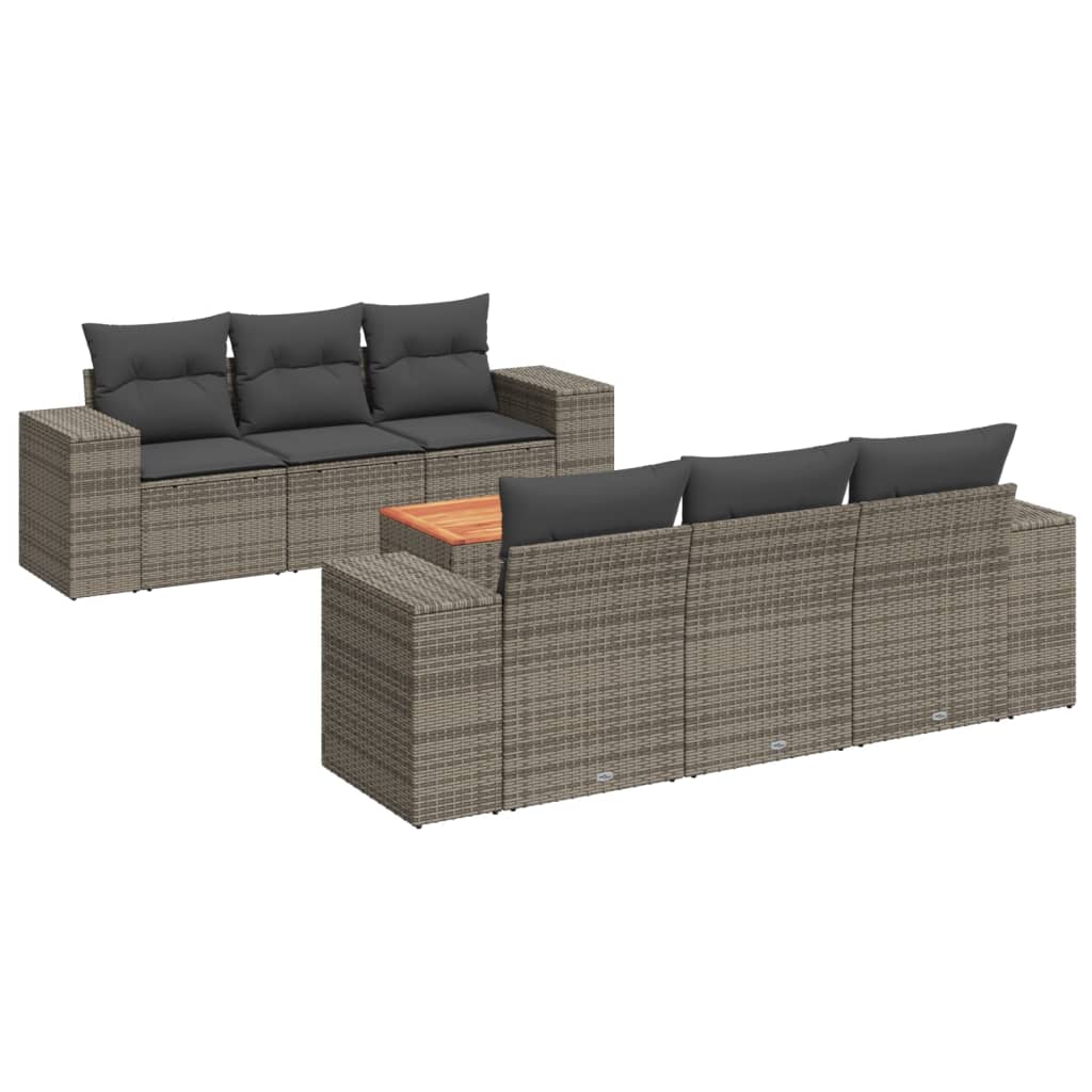 Set Canapele De Grădină, 7 Piese, Cu Perne, , Poliratan