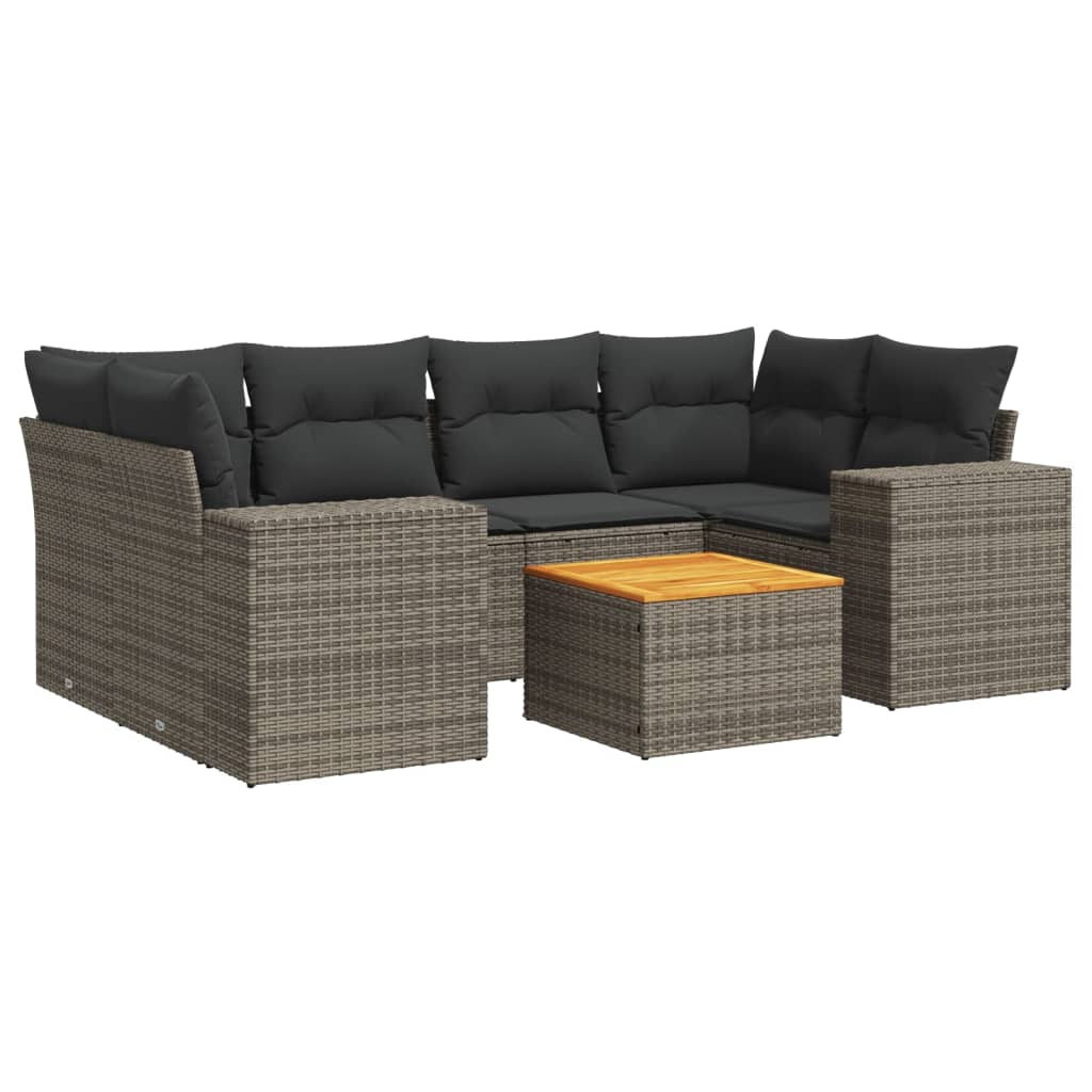 Set Canapele De Grădină, 7 Piese, Cu Perne, , Poliratan