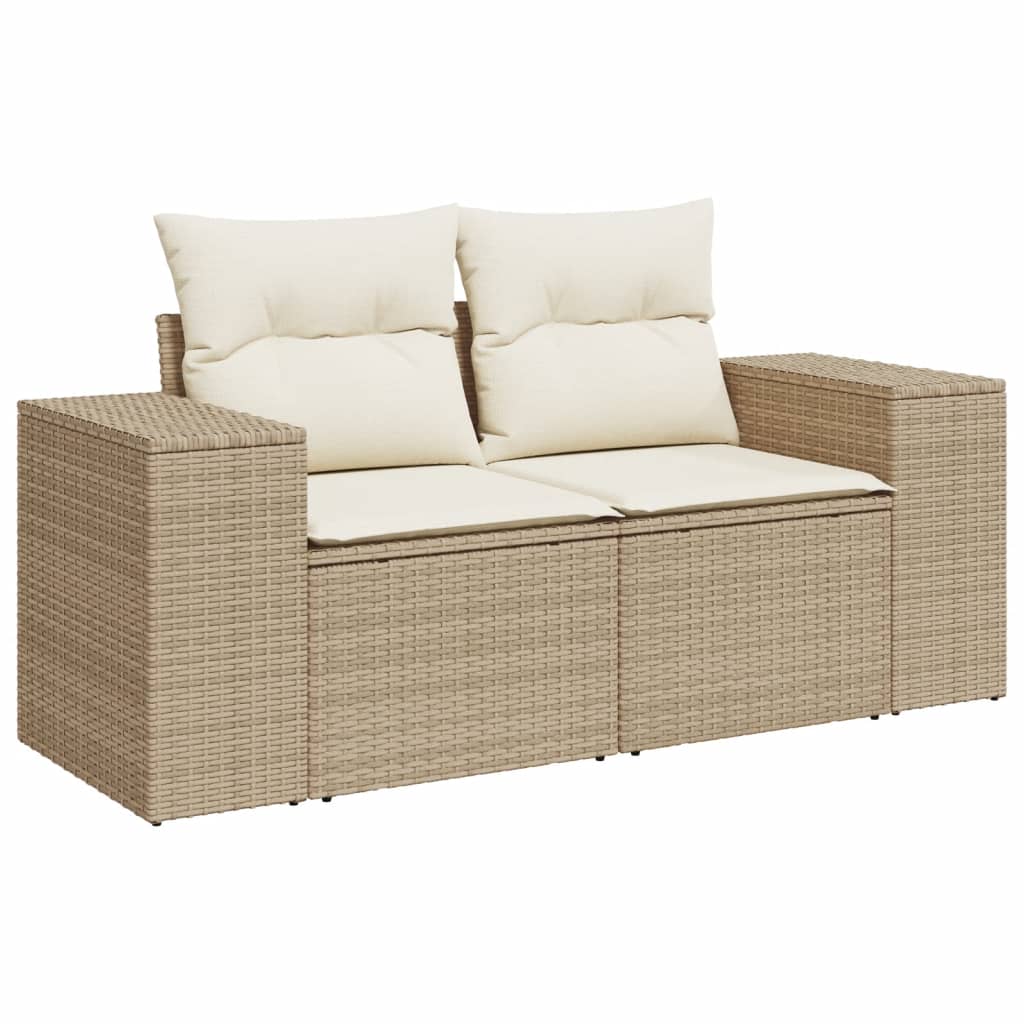 Set Canapele De Grădină, 8 Piese, Cu Perne, Bej, Poliratan
