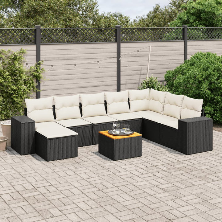 Set Canapele De Grădină, 9 Piese, Cu Perne, , Poliratan