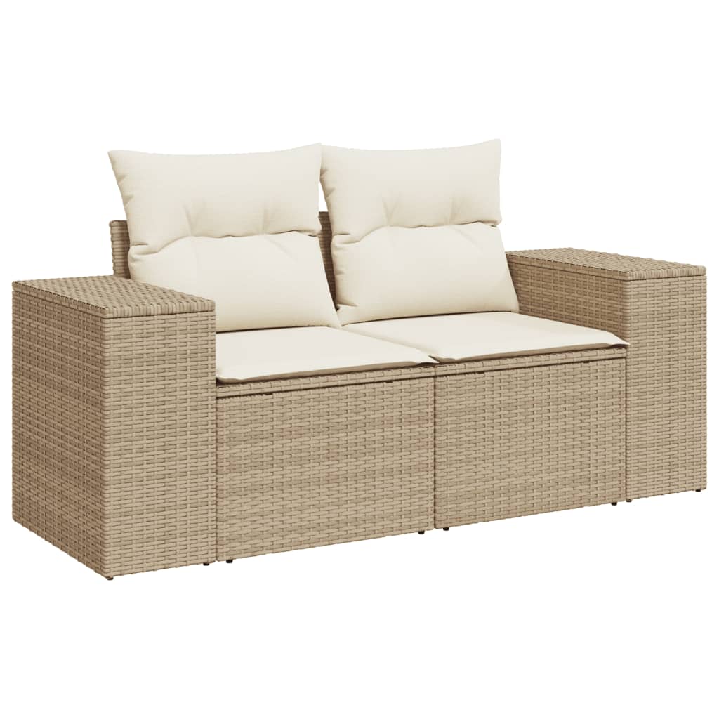Set Canapele De Grădină Cu Perne, 10 Piese, Bej, Poliratan