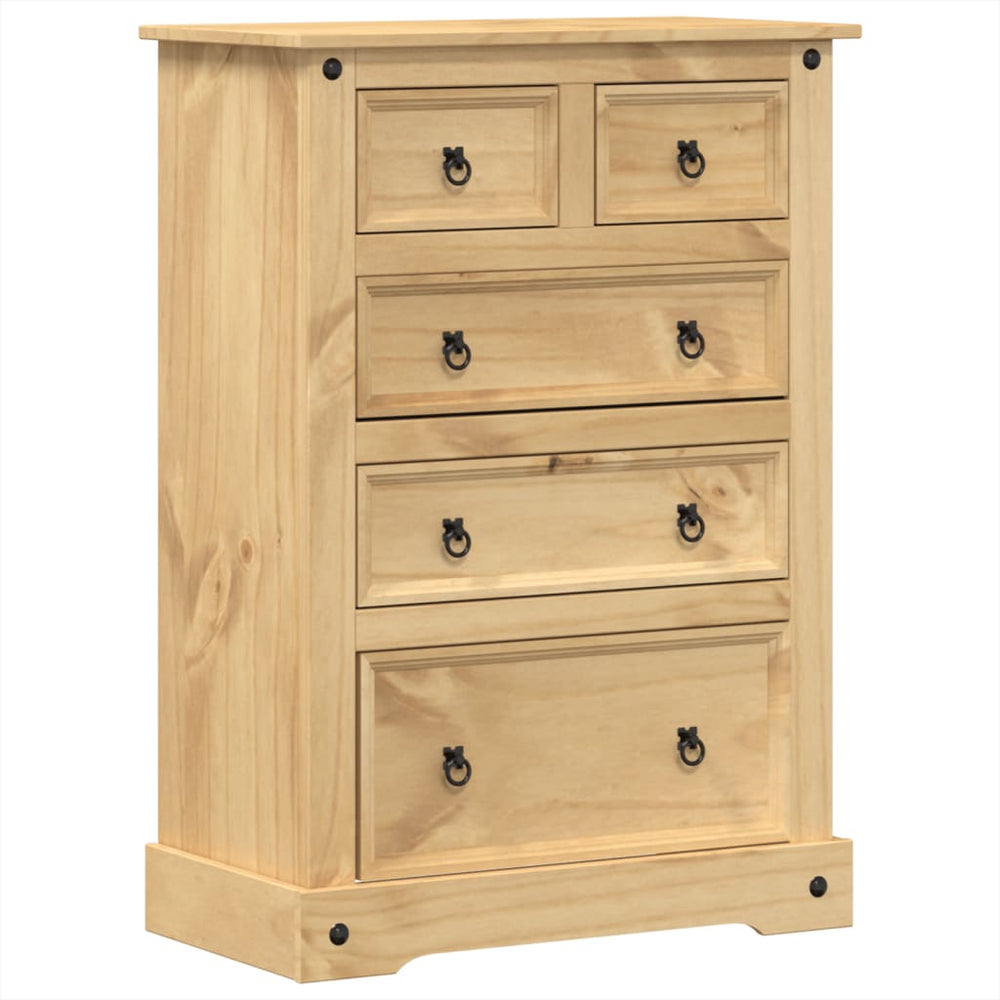 Dulap Cu Sertare „Corona”, 80X43X114 Cm, Lemn Masiv De Pin