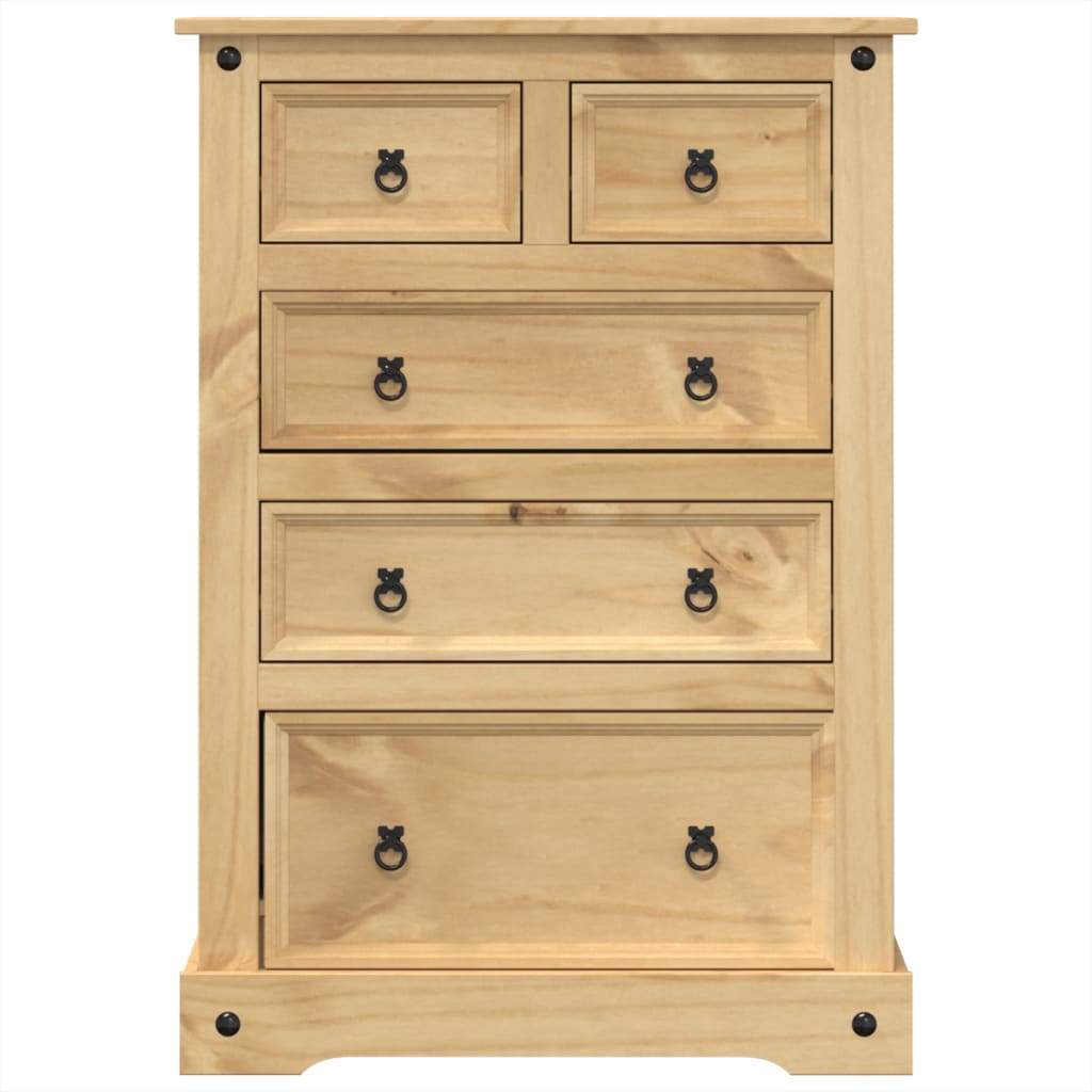 Dulap Cu Sertare „Corona”, 80X43X114 Cm, Lemn Masiv De Pin