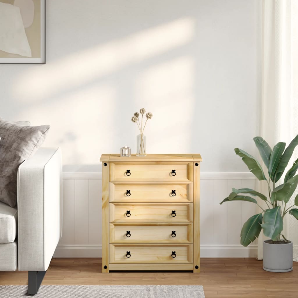 Dulap Cu Sertare „Corona”, 80X40X89 Cm, Lemn Masiv De Pin