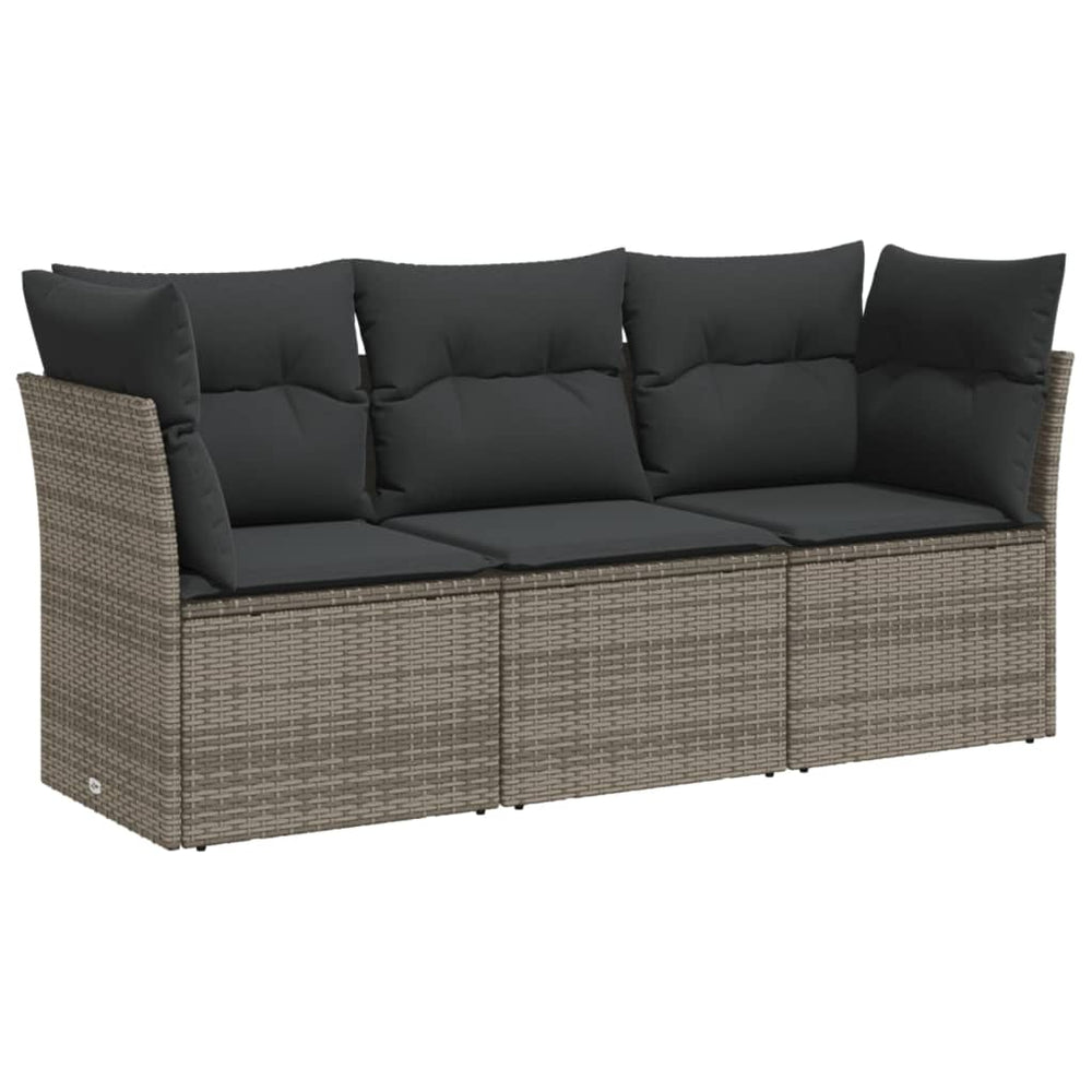 Set Canapea De Grădină Cu Perne, 3 Piese, , Poliratan