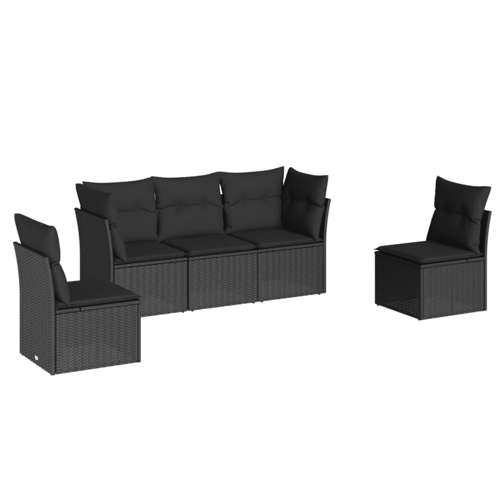 Set Mobilier De Grădină Cu Perne, 5 Piese, , Poliratan