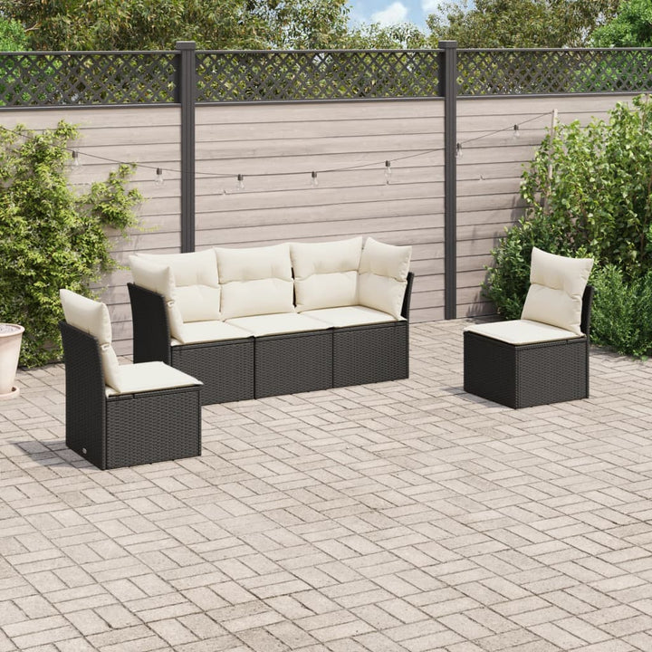 Set Mobilier De Grădină Cu Perne, 5 Piese, , Poliratan