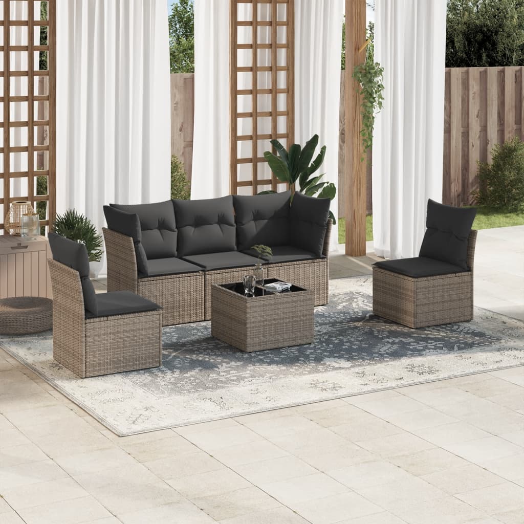 Set Mobilier De Grădină Cu Perne, 5 Piese, , Poliratan