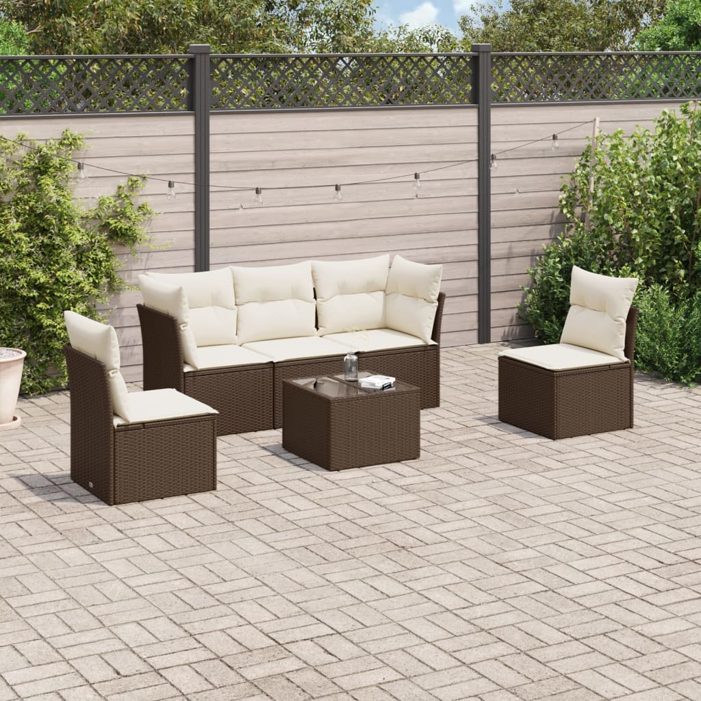 Set Mobilier De Grădină Cu Perne, 5 Piese, , Poliratan