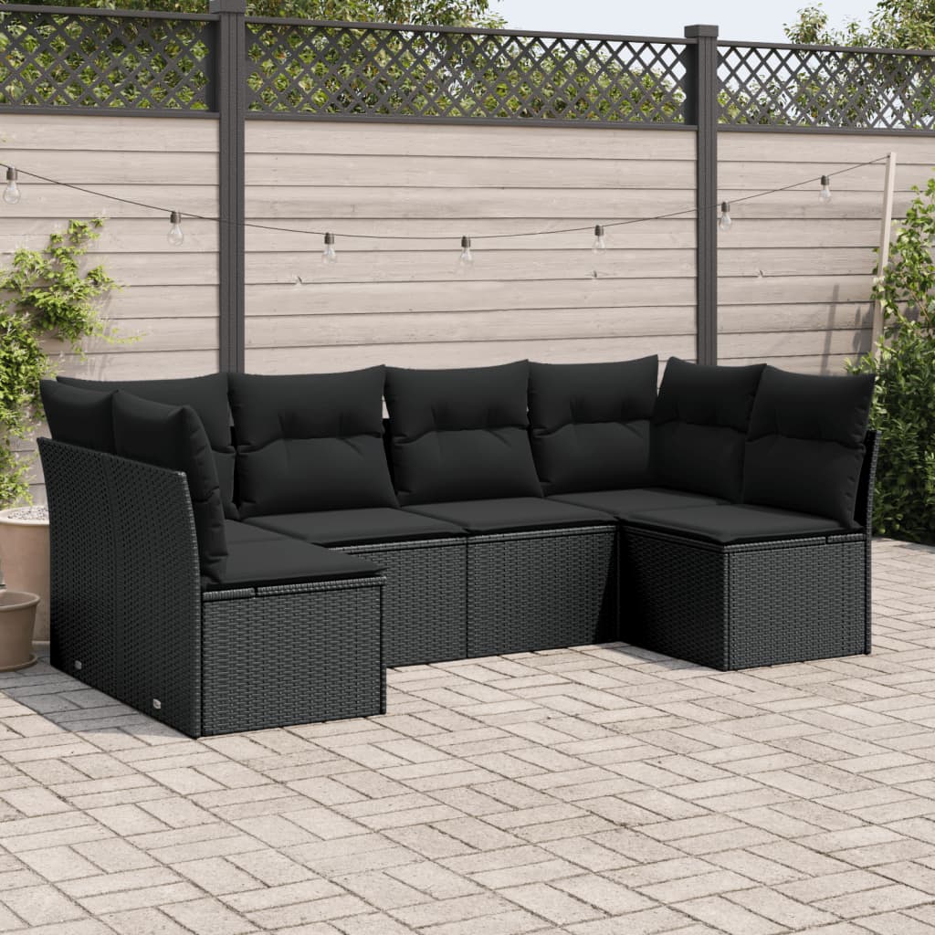 Set Canapele De Grădină Cu Perne, 6 Piese, Bej, Poliratan