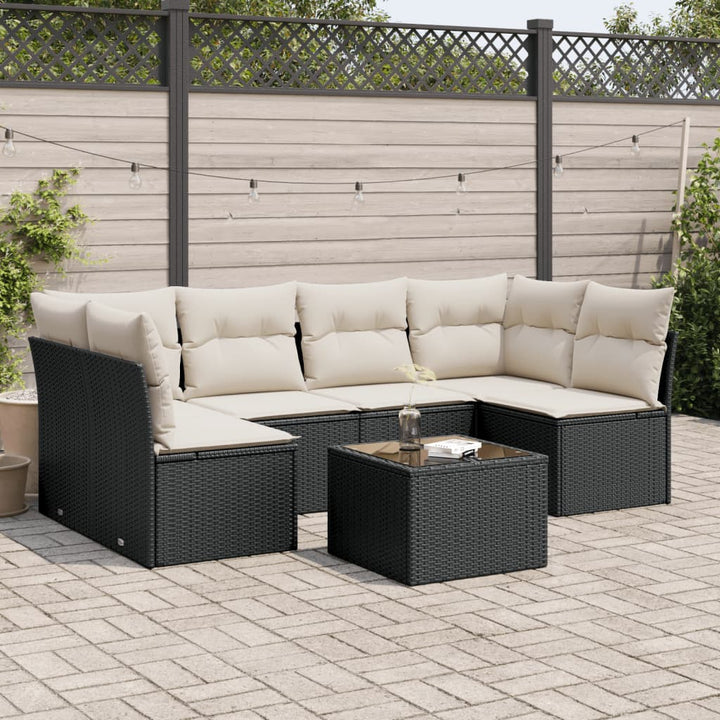 Set Canapele De Grădină Cu Perne, 6 Piese, Bej, Poliratan
