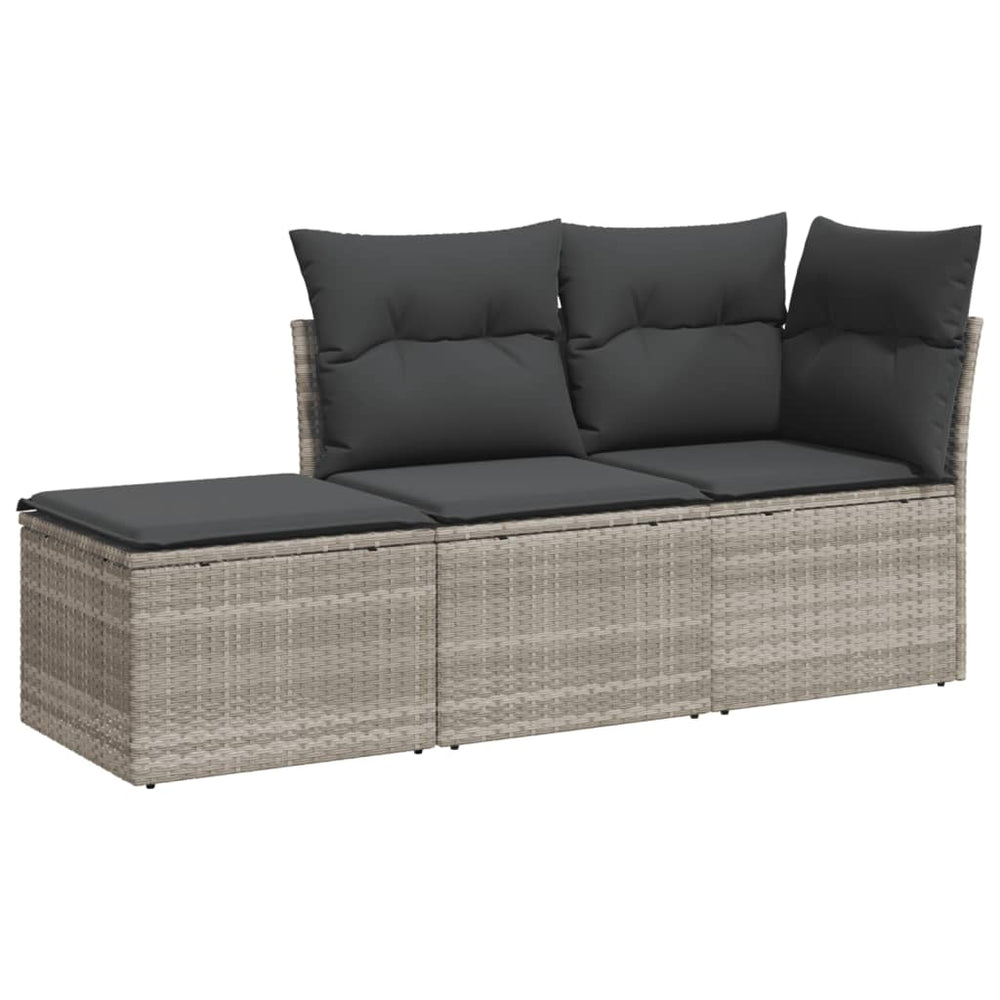 Set Canapele De Grădină Cu Perne, 3 Piese Poliratan