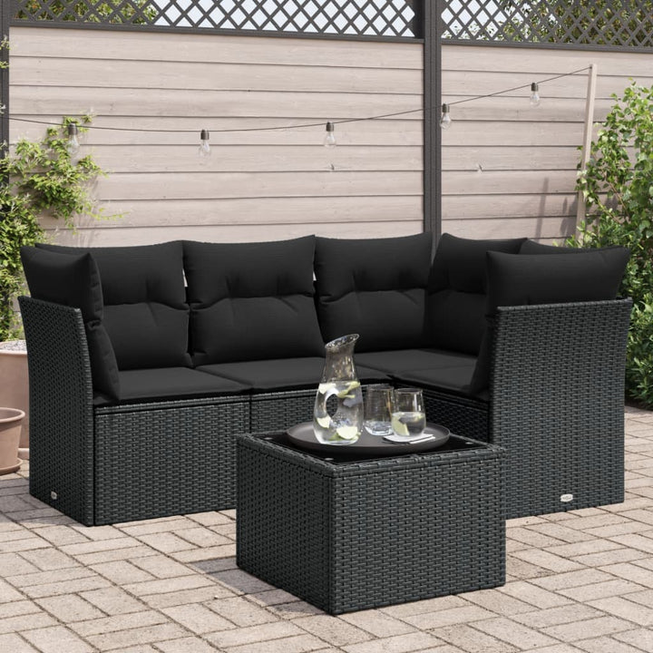 Set Canapele De Grădină, 4 Piese, Cu Perne, Bej, Poliratan