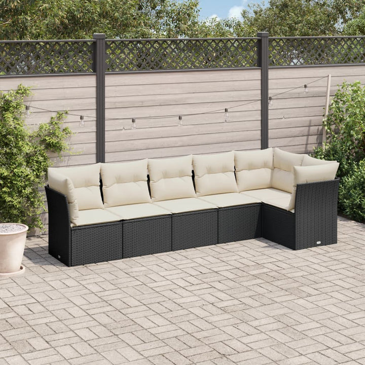Set Mobilier De Grădină Cu Perne, 6 Piese, , Poliratan