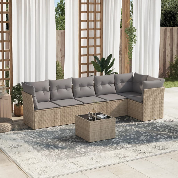 Set Mobilier De Grădină Cu Perne, 6 Piese, , Poliratan