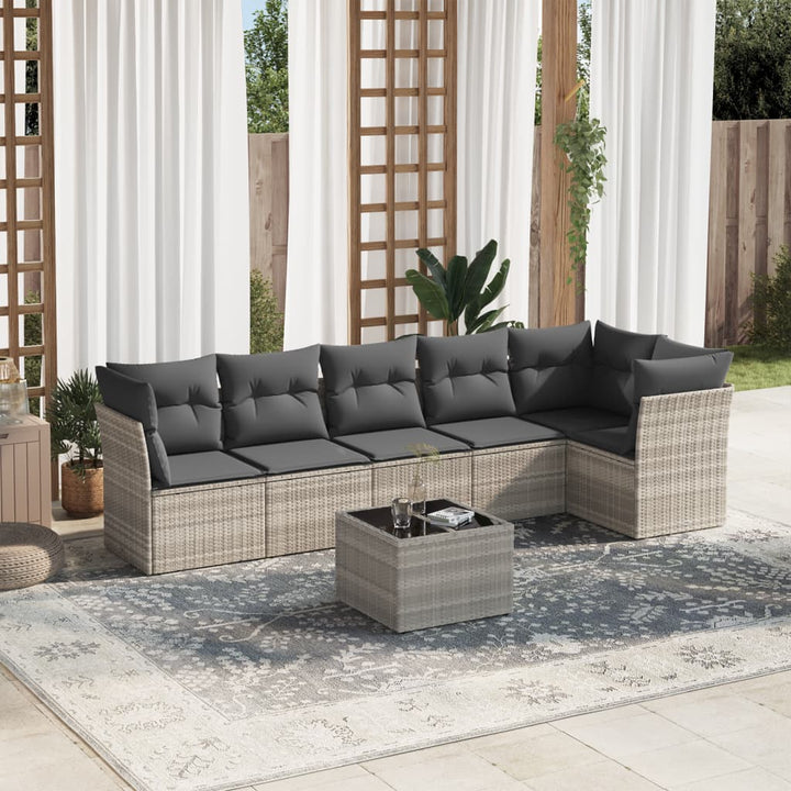 Set Mobilier De Grădină Cu Perne, 6 Piese, , Poliratan