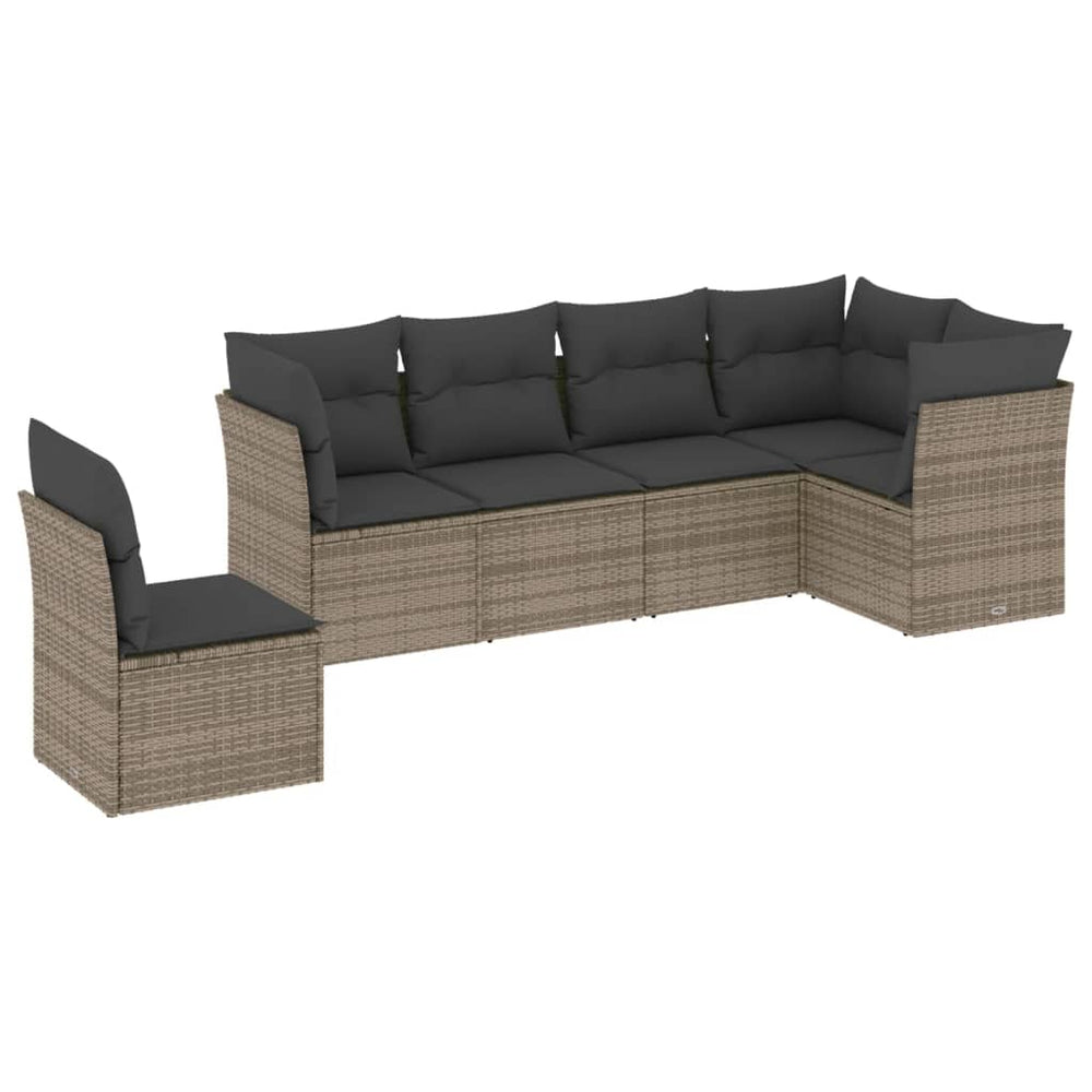 Set Mobilier Grădină Cu Perne, 6 Piese, , Poliratan