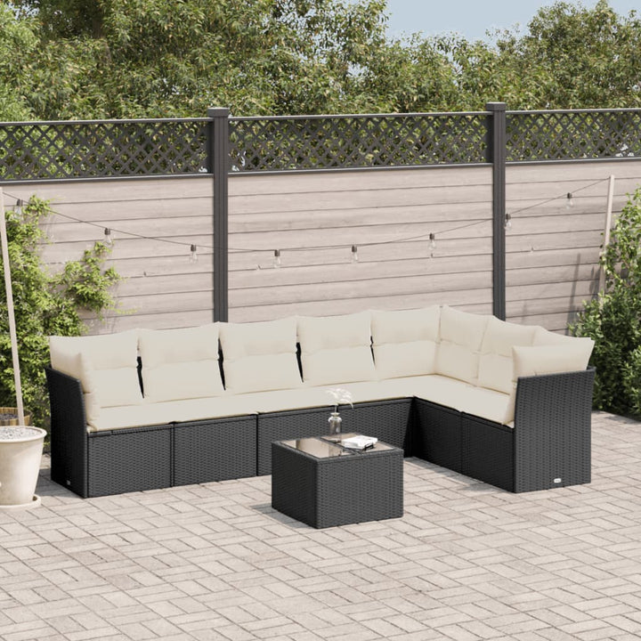 Set Canapele De Grădină Cu Perne, 7 Piese, , Poliratan