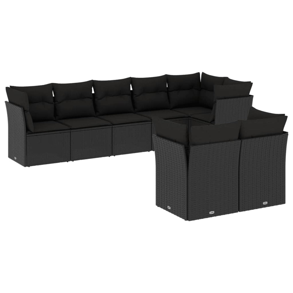 Set Mobilier De Grădină Cu Perne, 8 Piese, , Poliratan
