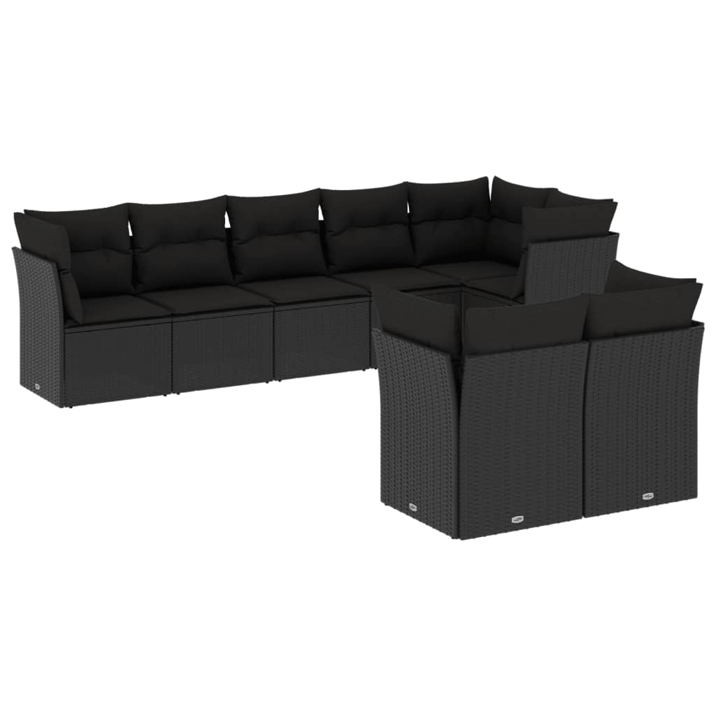 Set Mobilier De Grădină Cu Perne, 8 Piese, , Poliratan