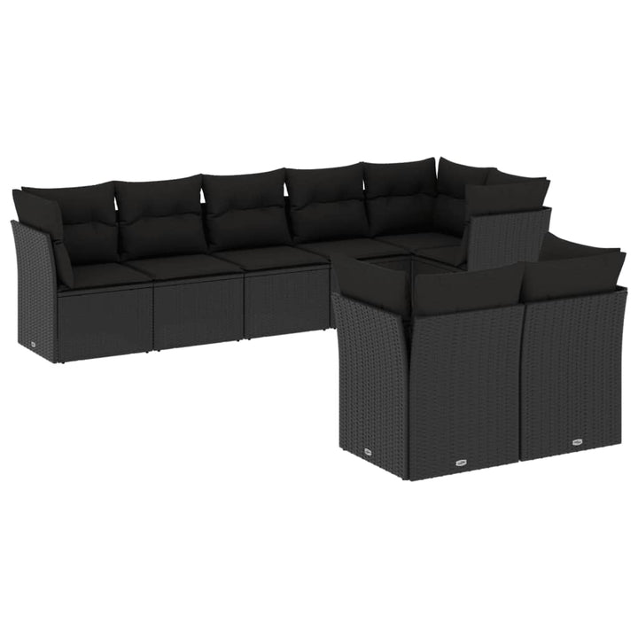 Set Mobilier De Grădină Cu Perne, 8 Piese, , Poliratan