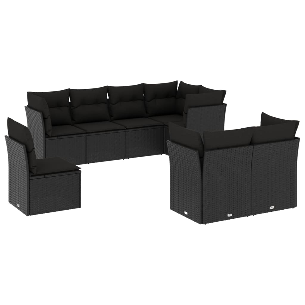 Set Mobilier De Grădină Cu Perne, 8 Piese, , Poliratan