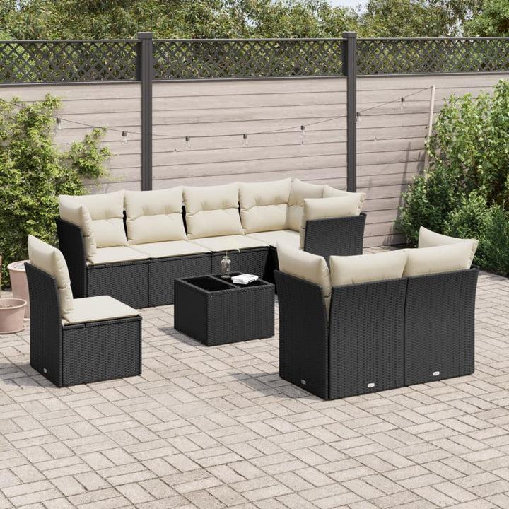 Set Mobilier De Grădină Cu Perne, 8 Piese, , Poliratan