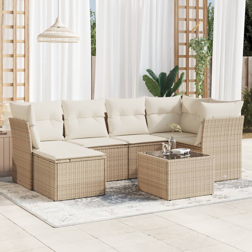 Set Mobilier De Grădină Cu Perne, 6 Piese, Negru, Poliratan