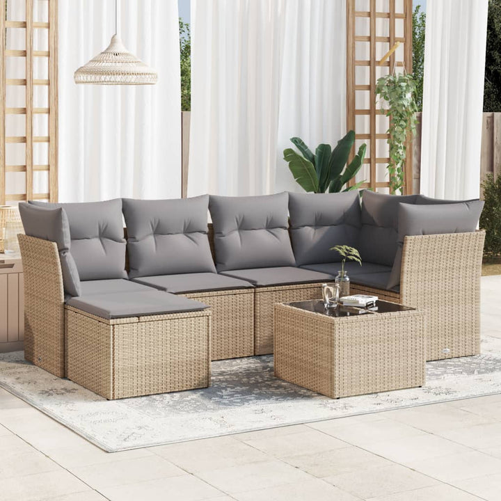 Set Mobilier De Grădină Cu Perne, 6 Piese, Negru, Poliratan