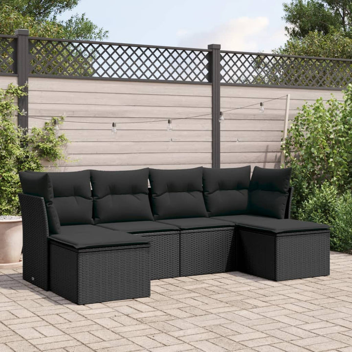 Set Canapele De Grădină Cu Perne, 6 Piese, Bej, Poliratan