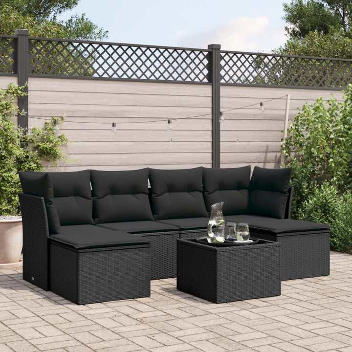 Set Canapele De Grădină Cu Perne, 6 Piese, Bej, Poliratan