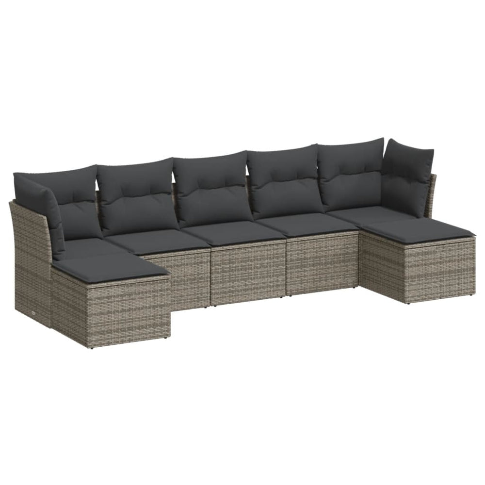 Set Canapele De Grădină, 7 Piese, Cu Perne, , Poliratan