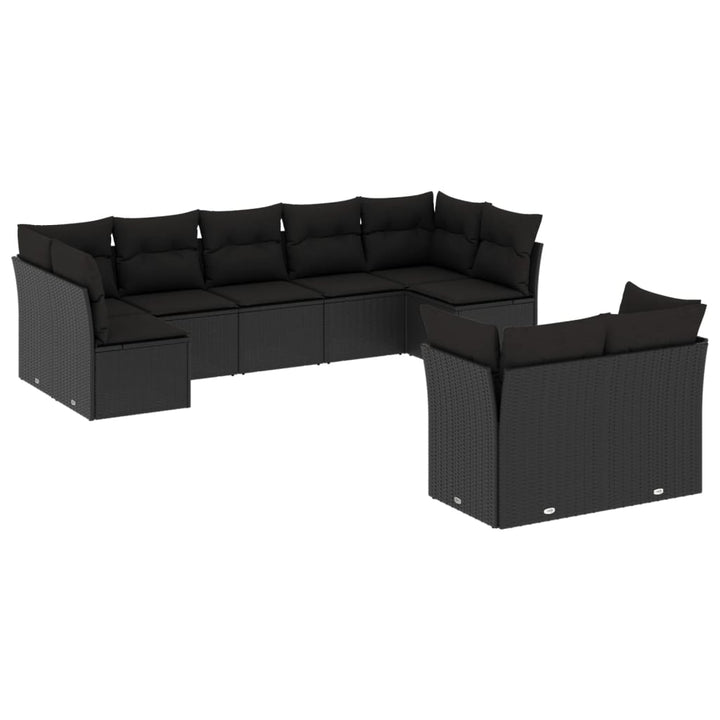 Set Mobilier De Grădină Cu Perne, 9 Piese, , Poliratan