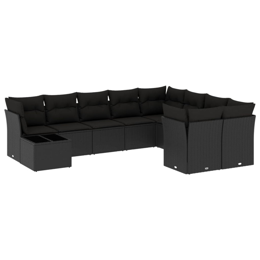 Set Canapele De Grădină Cu Perne, 10 Piese, , Poliratan