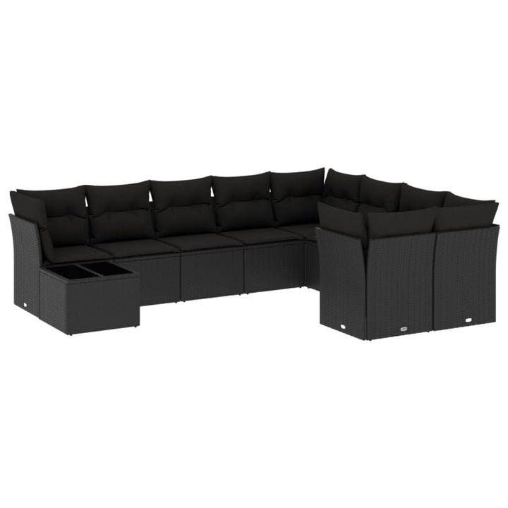 Set Canapele De Grădină Cu Perne, 10 Piese, , Poliratan