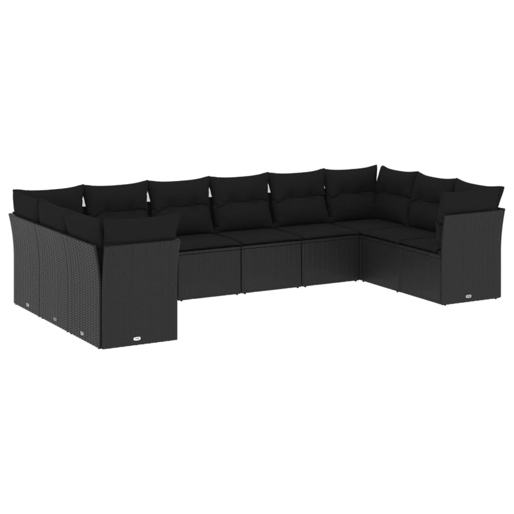 Set Canapele De Grădină Cu Perne, 10 Piese, , Poliratan